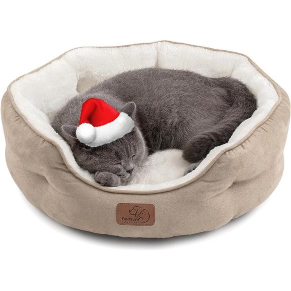 Dog Beds for Small Dogs - Round Cat Beds for Indoor Cats, Washable Pet Bed